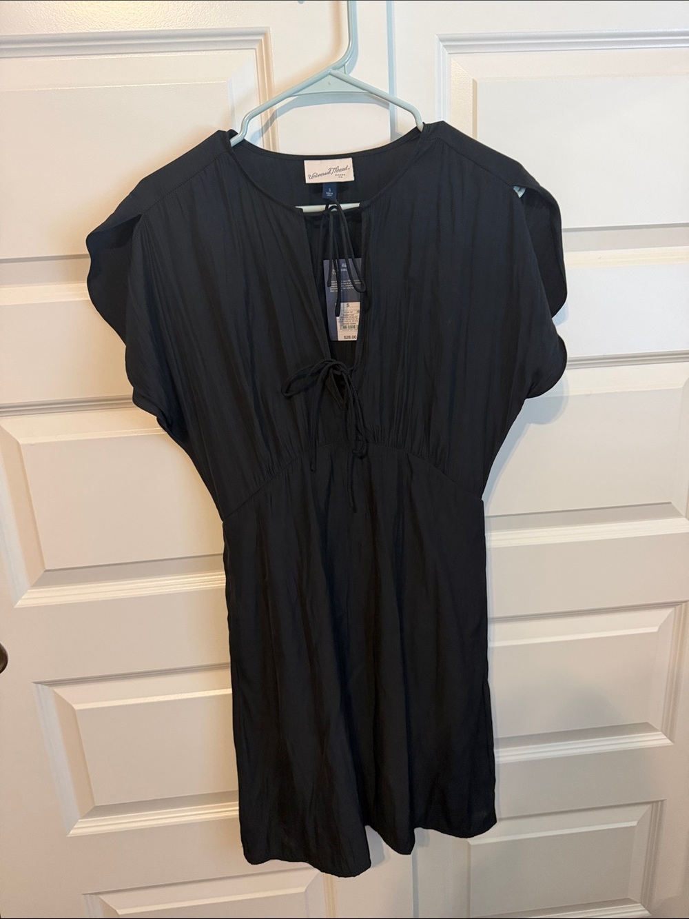 Universal Thread Black Tie-Front Short Sleeve Dress